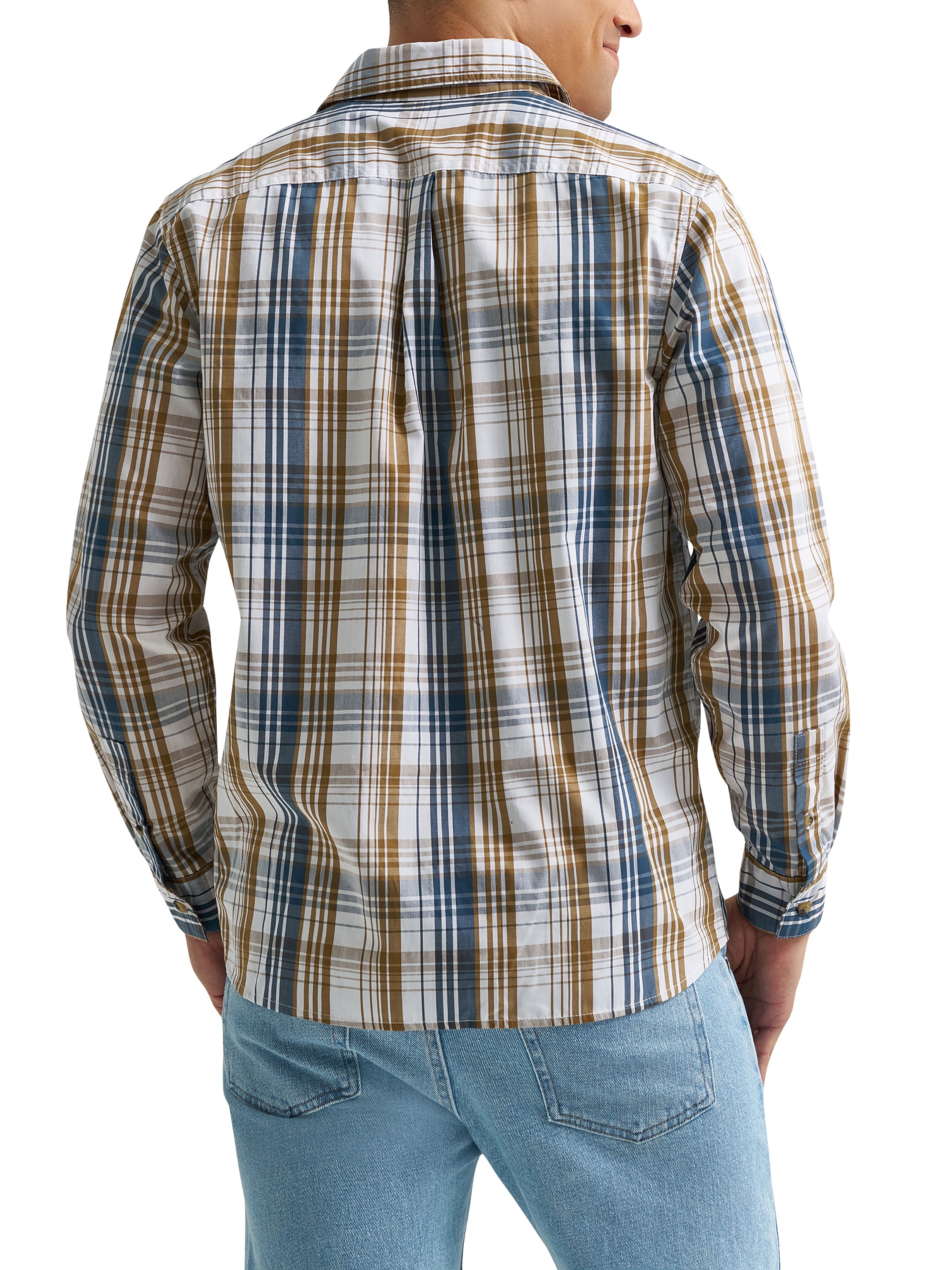 Wrangler® Men's Long Sleeve Plaid Shirt, Sizes S-5XL