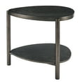 thumbnail image 6 of Solid Wood Triangle End Table Modern Minimalist Sofa Side Table for Living Room Glitter Black Small Side Table Wooden Accent Table with Tubular Legs for Home Office, 6 of 6