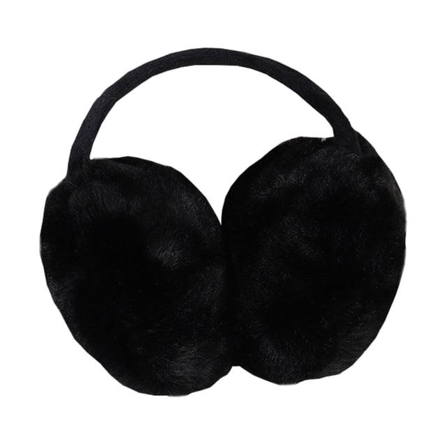 Orejeras para mujer - Calentadores de invierno detrás de la cabeza - Orejeras suaves y cálidas de vellón peludo - Orejeras para niñas de clima frío - NEGRO Sunnimix Orejeras calientes