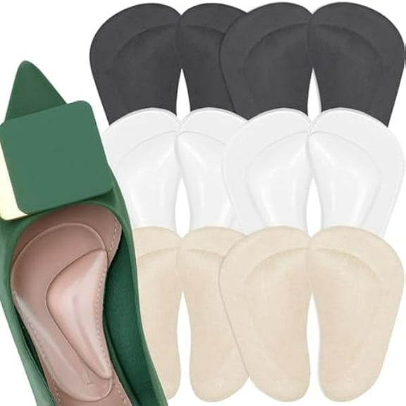 wonima66 Gel Arch Support, 3 Pairs Shoe Insoles for Flat Feet, Reusable Arch Inserts for Plantar Fasciitis, Adhesive Arch Pad for Relieve Pressure and Foot Pain