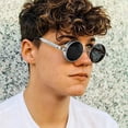 thumbnail image 3 of 1 pcs Polarized Sunglasses For Men, Uv Protection, Round Gothic Shades Style Women, Metal Circle Frame, 3 of 9