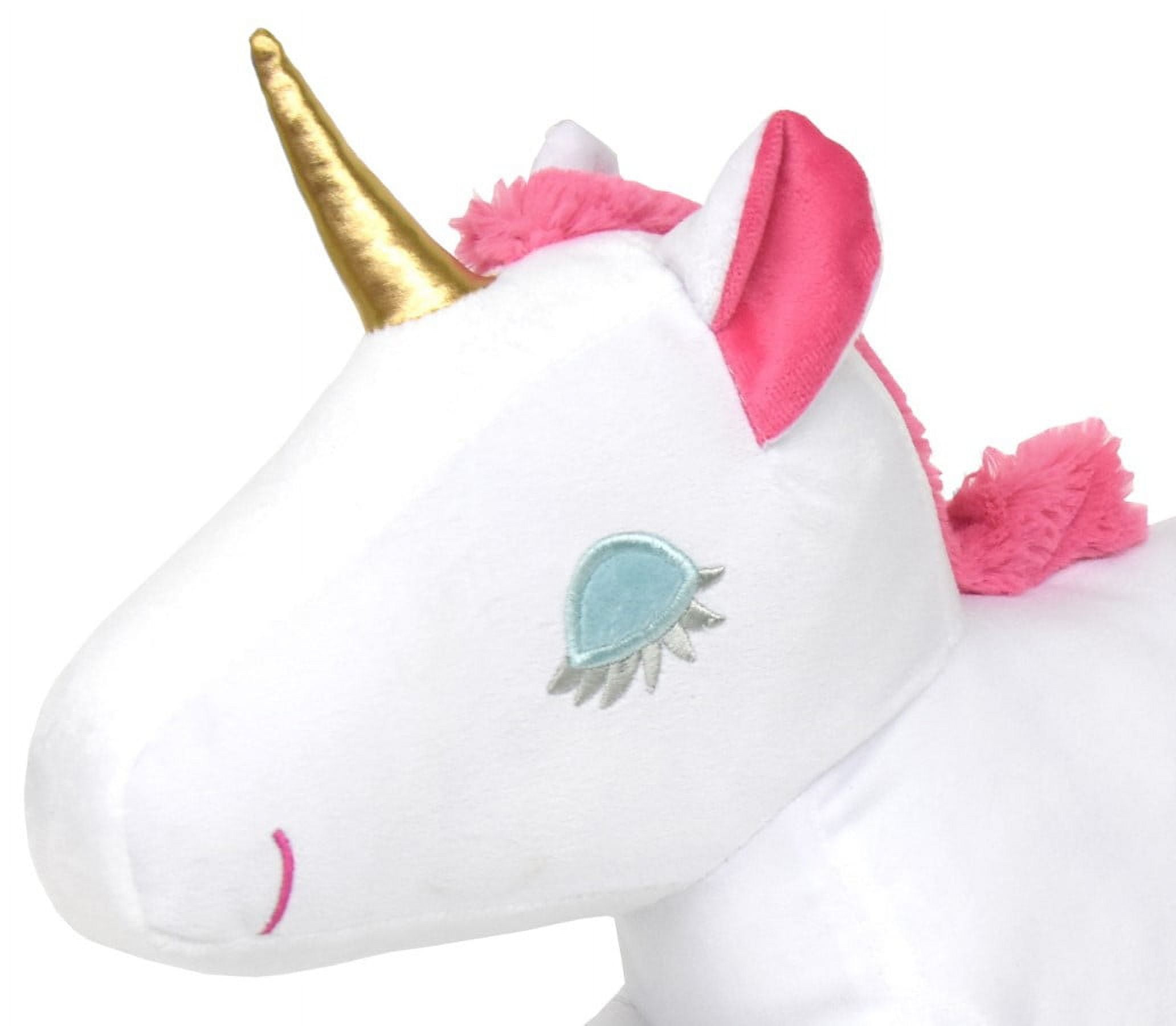 Your Zone, Kids Unicorn 3D Figural Plush Decorative Throw Pillow, 13 x 12.24 inches
