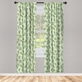 thumbnail image 3 of Ambesonne Spring Curtains, Eucalyptus Leaves Ornament, Pair of 28"x95", Forest Green and Almond Green, 3 of 5