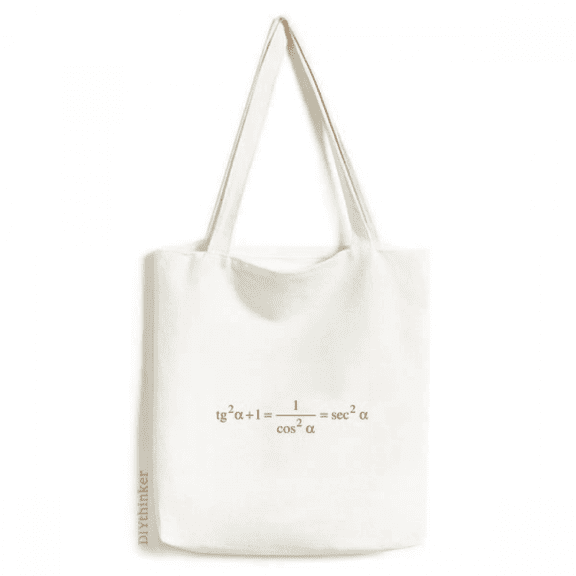 Mathematical Formula Expressions Computation Increased Tote Canvas Bag Shopping Satchel Casual Handbag