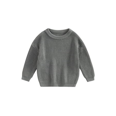 

Toddler Baby Girl Boy Knitted Sweater Long Sleeve Pullover Sweatshirt Crewneck Tops Fall Winter Warm Clothes