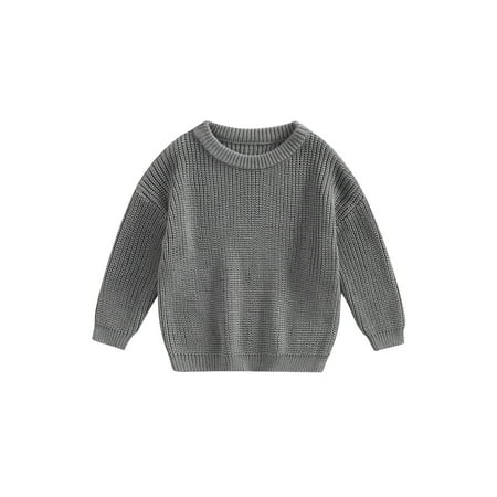 

Bagilaanoe 3M-5T Sweater Toddler Boys Girls Fall Winter Clothes Solid Knitted Pullover Jacket Outwear Tops