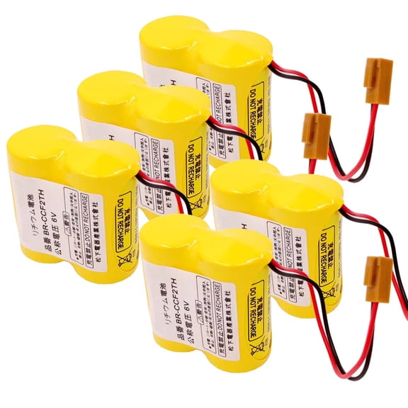5 Pcs BR-CCF2TH 6V 5000mah Battery with Brown Plug for Fanuc A98L-0001-0902/A98L-0031-0006 PLC Back-Power Non-Rechargeable