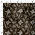 thumbnail image 2 of Soimoi Brown Poly Georgette Fabric Clover Floral Printed Fabric 1 Yard 52 Inch Wide, 2 of 6