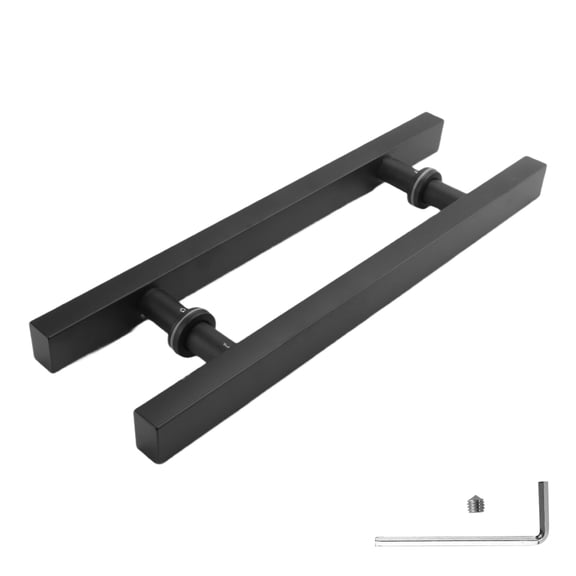 Matte Black Stainless Steel Glass / Wooden Door Handle