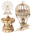 thumbnail image 2 of New Wooden Diy Assembled Three-Dimensional Puzzle Model Pumpkin Car Ferris Wheel Carousel Sailboat Creative Assembly Ornaments Fivean unisex, 2 of 2