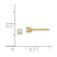 thumbnail image 3 of Real 14kt Yellow Gold 2.75mm CZ stud earRings; for Adults and Teens; for Women and Men, 3 of 3