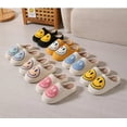 thumbnail image 4 of PacificPlex Womens Smiley Fuzzy Preppy Smile Slippers Retro Cozy Comfy Plush Warm Slip-on Happy Face Slippers Winter Casual Indoor Soft Fluffy House Shoes (5-6, Cyan), 5-6, Cyan, 4 of 8