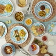 thumbnail image 5 of INFUSE 12 Piece Lebrillo Pattern Melamine Dinnerware Set for Outdoor Dinner Salad Plates Bowls, Aqua, 5 of 9