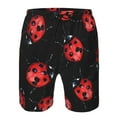 thumbnail image 4 of Kll Beautiful Red Ladybug Men'S Casual Summer Beach Shorts Hawaiian Shorts With Pockets-X-Large, 4 of 9