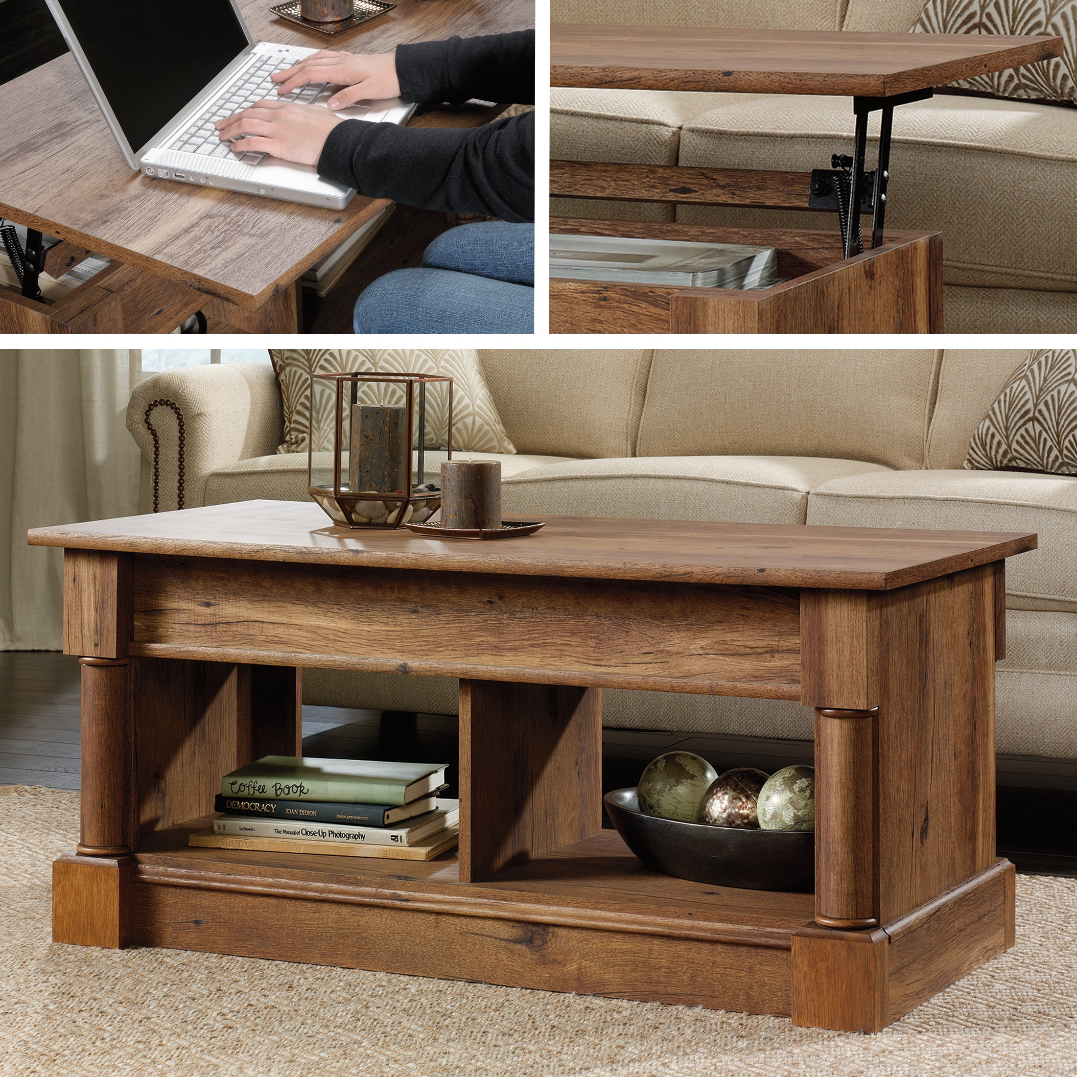 Sauder Palladia Lift top Coffee Table Vintage Oak Finish
