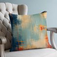 thumbnail image 4 of Blue Teal Orange Pillow Covers 16x16 Set of 2, Colorful Vintage Minimalism Throw Pillow Covers Decorative Couch Cushion Cover, Microfiber Soft Square Pillowcases for Bedroom Living Room Sofa, 4 of 9