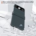 thumbnail image 4 of for Samsung Galaxy Z Flip 4 Case with Hinge Protection, Carbon Fiber Texture Slim Shockproof Durable Anti-Scratch Hard PC Protective Phone Cover Case for Samsung Galaxy Z Flip 4, Green, 4 of 6