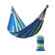 thumbnail image 1 of Hamaca a rayas de 250x80cm para 2 personas, cama de ocio al aire libre, cama colgante de lona gruesa, hamaca oscilante para dormir para acampar y cazar Baobao, 1 of 5