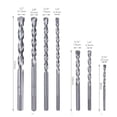 thumbnail image 4 of Juego de brocas de albañilería MK23 7PCS para cemento con tratamiento superficial con chorro Meterk  Broca, 4 of 7