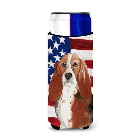 

Patriotic USA Basset Hound Michelob Ultra Hugger for Slim Cans