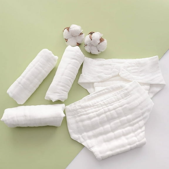 Triani 5 Pack Cloth Diapers for Babies, 100% Pure Cotton Diapers Newborn Baby, Reusable Baby Cloth Diapers, Dust Cloths, Diapers for Babies 3-10 months