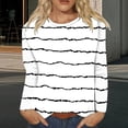 thumbnail image 2 of Holzkary Women's Casual Long Sleeve Striped Shirts Color Block/Solid Blouses Crewneck Sweatshirts Cute Loose Fit Pullovers Tops Women's Fashion Spring Summer Casual Long Sleeve Loose Shirt Top White L, 2 of 7