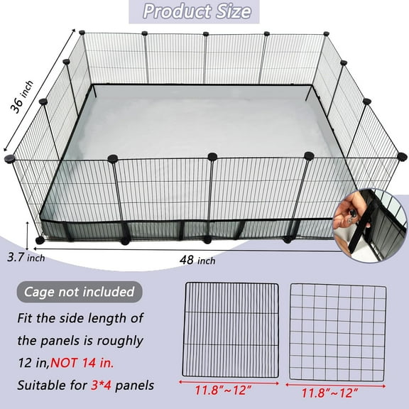Waterproof and Washable Cage Liner for Guinea Pigs, Rabbits, Hedgehogs, and Small Animals (36x48 Inches)
