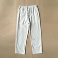 thumbnail image 1 of ML Mens Summer Linen Solid Color Straight Slim  Pants Simple Versatile Fashion Streetwear Straight Leg Men‘s Cropped Pants, 1 of 6