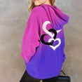 thumbnail image 5 of SGFCWSX Girls Oversized Hoodie, Teens Gradient Heart Print Pullover with Pocket Comfort Sweatshirt for Casual Daily Wear Purple Size 13-14 Years, 5 of 5