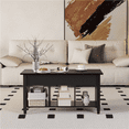 thumbnail image 3 of Alden Design Lift Top Coffee Table with Hidden Compartment for Livingroom, Black, 3 of 9