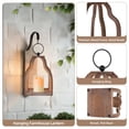 thumbnail image 7 of Nuptio Wood Lanterns Decorative Indoor: Farmhouse Hanging Candle Holder Set of 2 Brown Table Centerpiece Fireplace Mantle Shelf Rustic Home Decor Fall Ornaments, 7 of 7