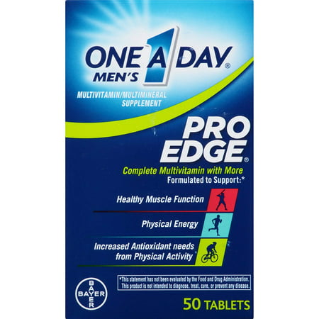 One A Day Men’s Pro Edge Multivitamin, Supplement with Vitamins A, C, E, and B-Vitamins for Energy Support and Vitamin D and Magnesium for Healthy Muscle Function, 50