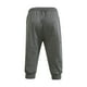 thumbnail image 4 of Pantalones cortos casuales de algodón qucoqpe para hombre, pantalones capri 3/4 para correr, transpirables, por debajo de la rodilla, con dos bolsillos, 4 of 5
