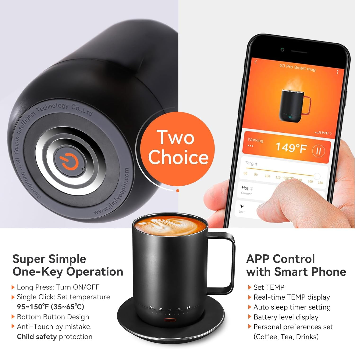 S3 Ember Smart Temperature Control Smart Heated Travel Coffee Mug Electric  Heated Smart Travel Mug - Coffee Pots - AliExpress