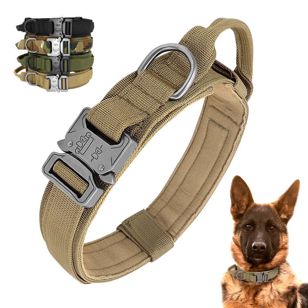 Didog 1.5"Width Adjustable Tactical Dog Collars Large Dogs Military Training with Handle German Shepherd Heavy Duty Metal Buckle