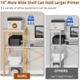 thumbnail image 4 of UTAH-Computer Desk 55 Inch with Wider 14'' Printer Shelves, Reversible Industrial Home Office Desk with 4-Tier Storage, Fabric Drawer and Host Stand, Sturdy and Stable Study Desk, White&Gold, 4 of 4