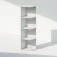thumbnail image 2 of Furinno Reed 4-Tier Space Saving Corner Storage Display Shelf, Bookshelf, White, 2 of 6