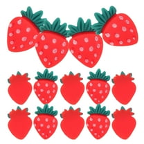 BESTYASH 30Pcs Strawberry Cupcake Toppers Red Realistic Cake Decorations for Birthday Party Dessert Table