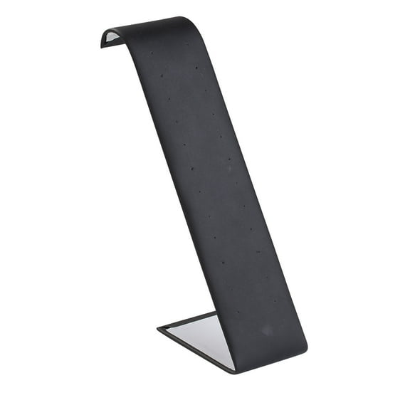 Tall Black Faux Leather Earring Display - 2” W x 3 1/2" L x 7 1/2” H - Holds 10 Pairs - Set of 3