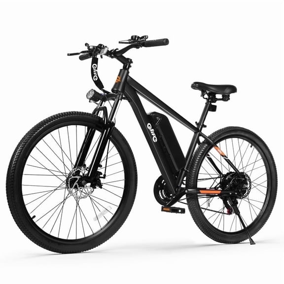 Racer Electric Bicycle for Adults, 21-Speed Mountain Ebike with 500W 28MPH Brushless Motor, 48V10.4Ah, 27.5X2.1 Tire Step Over E-MTB,Black
