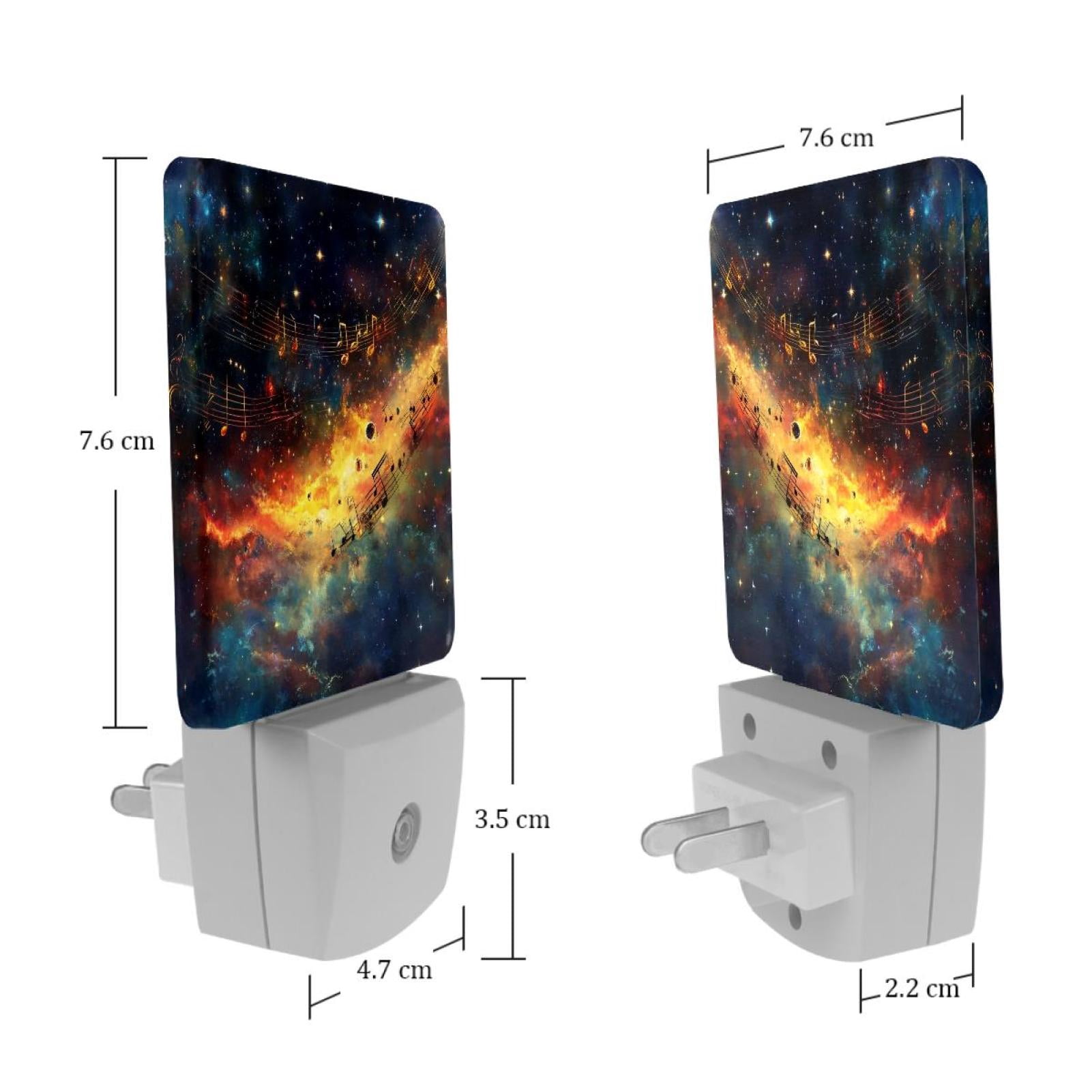 PhooArto Golden Music Melody Galaxy Plug in LED Night Light Auto Sensor Dusk to Dawn Decorative Night for Bedroom, Bathroom, Kitchen, Hallway, Stairs, Baby's Room, Energy Saving
