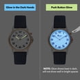 thumbnail image 6 of Bandini Womens Glow Watch - Lizard Pattern Leather Band - 28mm Analog Women's Easy to Read Watch with Light, Light Up Watches, Quartz, White Dial, Big Numbers, Glow in Dark Hands - Two-Tone / Blue, 6 of 6