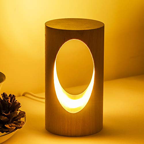 Dhts Led Night Lamp Handmade Wooden, Night Lamp For Bedroom Side Table