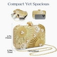 thumbnail image 5 of Evening Bag Clutch Purses for Women Beaded Sequin Peacock Party Handbag Wedding Purse, 5 of 6