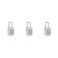 thumbnail image 2 of Langgg 3 Digit Combination Password Lock Alloy Cabinet Travel Luggage Padlock white 3Set, 2 of 6