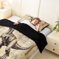 thumbnail image 3 of Homewish Retro Dinosaur Sketch Twin Comforter Sets,Rustic Wildlife Bedding Set,Brown,Black Reversible,2 Pieces,1 Comforter and 1 Pillowcase, 3 of 7