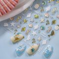 thumbnail image 2 of Pegatinas de uñas Quezadyl en relieve en 5D con diseño de océano de verano, 2 of 9