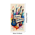 thumbnail image 1 of Musical Theme Happy Birthday Banner with Guitar and Notes Decorations Background Backdrop for Birthday Party Photography Props and Party Decor Supplies, 1 of 4