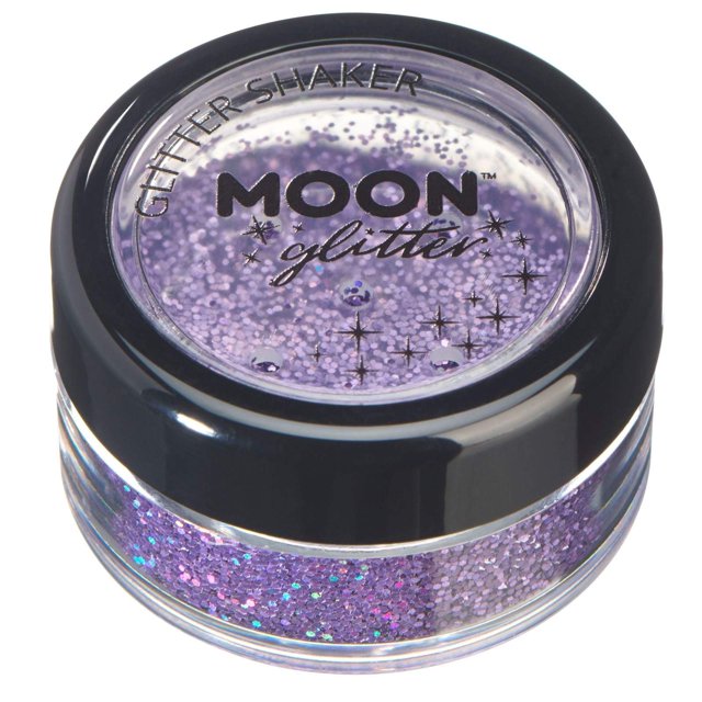 Moon Glitter Holographic Glitter Shakers Brillo cosmético para cara, cuerpo, uñas, cabello y labios - 0.17 oz - Púrpura