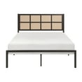 thumbnail image 2 of Annie King Platform Metal Bed, Brown Faux Cane Panel Headboard, Dark Bronze, 2 of 2